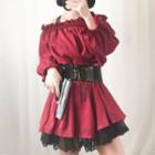 Long-sleeve Cold-shoulder Mini A-line Dress With Belt