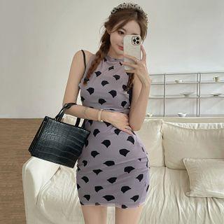 Mock Two-piece Sleeveless Mesh Mini Bodycon Dress
