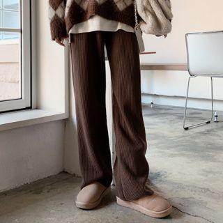Tie-waist Corduroy Wide-leg Pants