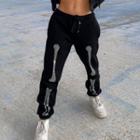 Bone Hotfix Rhinestone Sweatpants