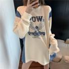 Long-sleeve Eagle Print Tunic T-shirt