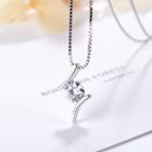 925 Sterling Silver Zircon Pendant Pendant Only - Silver - One Size