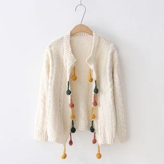 Pom Pom Knit Cardigan