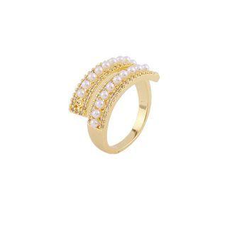 Faux Pearl Layered Alloy Ring Ring - Gold - One Size