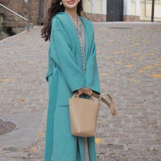 Plain Hooded Midi Coat