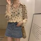 Long-sleeve Printed Shirt Almond - One Size