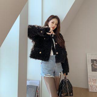 Flap-detail Faux-fur Jacket