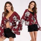 Flower Print Lace-up Jacket