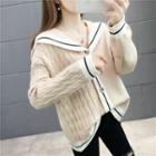 Sailor Collar Cable Knit Jacket
