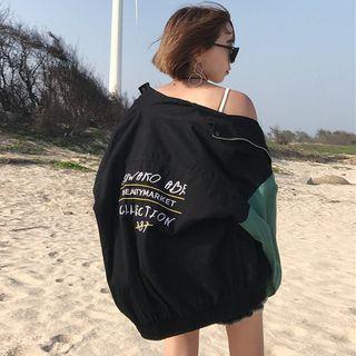Two-tone Zip-up Bomber Jacket