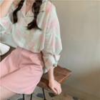 Tie-dye Shirt / Mini A-line Skirt