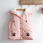 Paw Applique Hooded Padded Vest