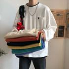 Mock Two-piece Pocket Detail Long-sleeve T-shirt