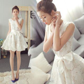 Bow Lace Sleeveless Dress