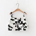 Milk Cow Print Zip-up Cropped Vest As Shown In Figure - One Size