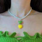 Frog Heart Pendant Alloy Choker Green & Yellow - One Size