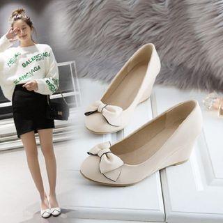 Wedge Heel Bow Pumps