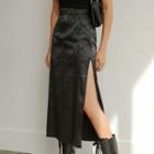 Jacquard Side-slit Midi Pencil Skirt