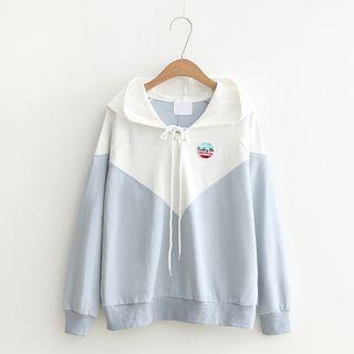 Long-sleeve Panel Hooded Pullover