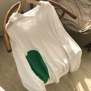 Paneled Hoodie Green - One Size