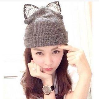 Lace Cat Ear Beanie