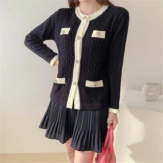 Ringer Cable-knit Cardigan