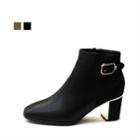 Buckle-trim Ankle Boots