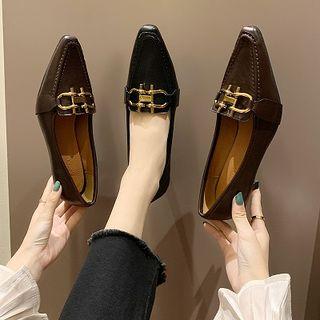 Pointy Kitten Heel Snaffle Loafers