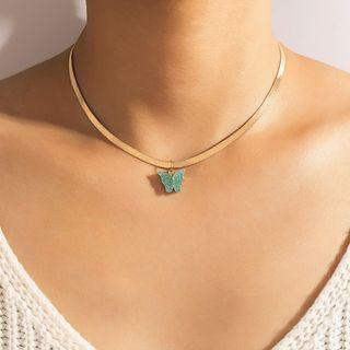 Butterfly Necklace 18686 - Gold - One Size