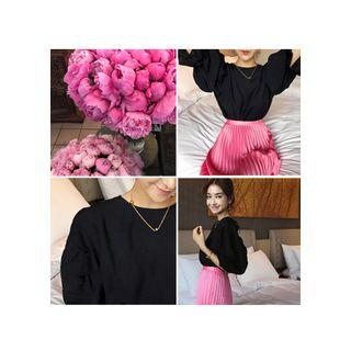 Puff-sleeve Tie-back Top