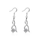 Fashion Simple Geometric Earrings With Cubic Zircon Silver - One Size