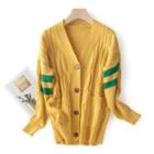 Twist Knit Cardigan Yellow - One Size