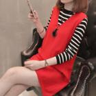 Set: Stripe Knit Top + Sleeveless Knit Dress
