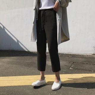 High-waist Loose-fit Cropped Harem Pants