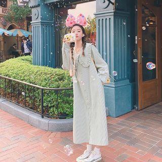 Peter Pan Collar Striped Shirtdress