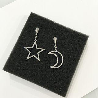 Rhinestone Star & Moon Earrings
