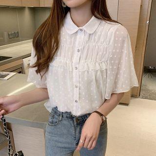 Short-sleeve Starry Pattern Chiffon Blouse