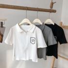 Lapel Short-sleeve Zip T-shirt
