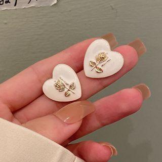 Flower Heart Glaze Earring