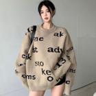 Oversize Printed Letter Sweater