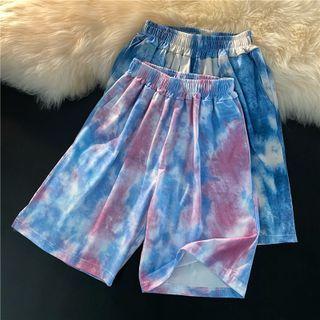 Elastic Waist Tie Dye Shorts