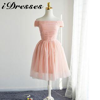 Off-shoulder Bow Mini Prom Dress