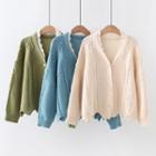 Wavy Edge Cable Knit Cardigan