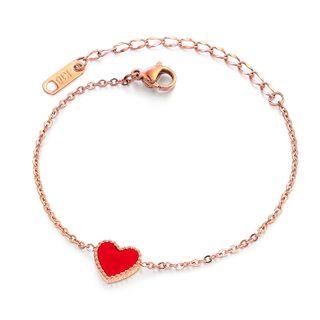 Heart Bracelet Rose Gold - One Size