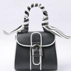 Faux-leather Piped Satchel