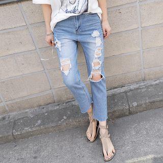 Distressed Relaxed Jeans