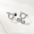 Non-matching Rhinestone Bear Stud Earring Stud Earring - 1 Pair - Silver - One Size