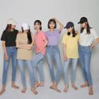Plain Round-neck T-shirt In 16 Colors