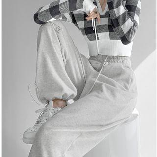 High-waist Embroidered Loose Harem Pants In 6 Colors