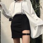 Cut Out Asymmetric Fitted Skirt